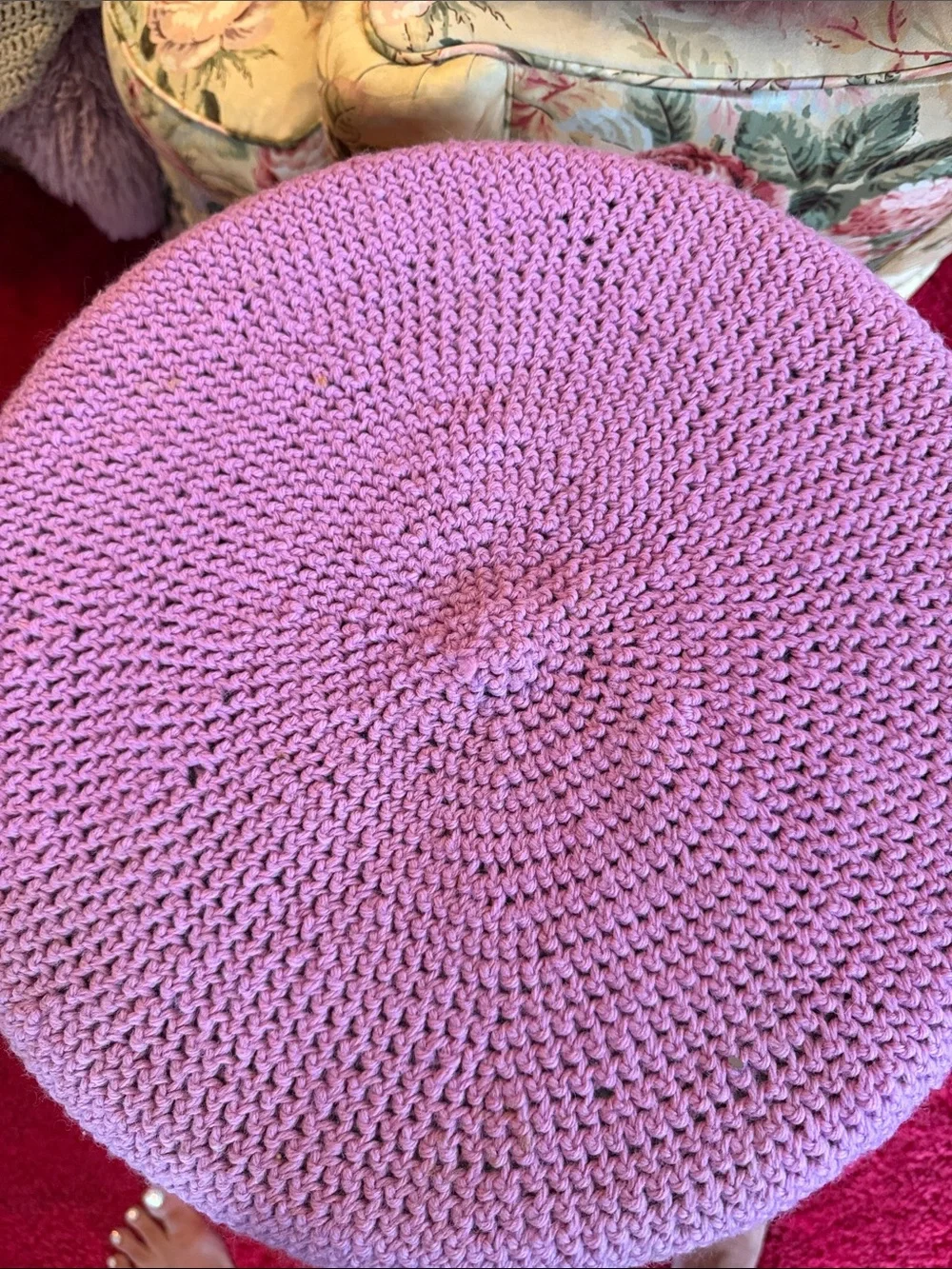 Fabulous VTG Handmade Multicolor Crochet Round Tablecloth OAK